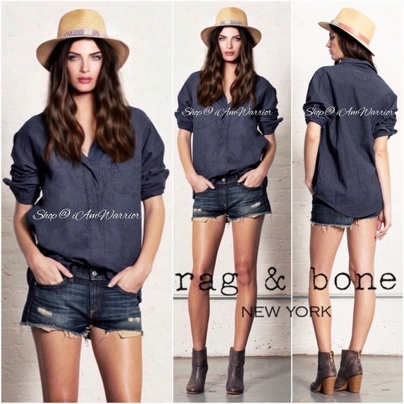 Rag & Bone NWT oversized chambray pullover top *shop@iamwarrior - Picture 1 of 10